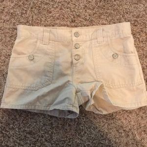 Khaki button up shorts